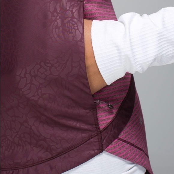 Sz6 Lululemon Rebel Runner Vest Petal Camo Embossed Bordeaux/hyper stripe VGUC - Picture 6 of 15